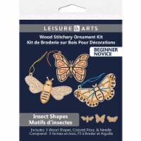Wood Stitching Kit Ornaments 4x4 3pc Set Insects