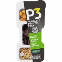 Planters P3 Honey Roasted Peanuts Sunflower Kernels & Teriyaki Beef Jerky Portable Protein Pack Perspective: Main