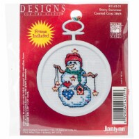 Janlynn Mini Counted Cross Stitch Kit 2.5  Round-Starry Snowman (18 Count)