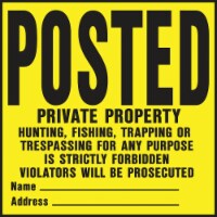 Hy-Ko Heavy Gauge Plastic Sign, Posted Private Property YP-1 Perspective: Main