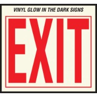 Hy-Ko Glow-In-The-Dark Vinyl Sign, Exit EE-3