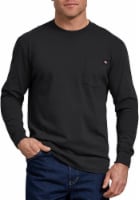 Dickies Men's Heavyweight Long Sleeve Crew Neck T-Shirt - Black Perspective: Main