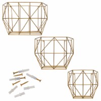 Hanging 3 Tier Fruit Basket Metal Wire Storage Organizer Wall Basket for Kitchen Gold
