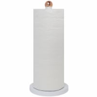 Blue Donuts Grove Free Standing Paper Towel Holder with Weighted Padded Base, White, 12.5