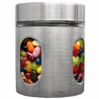 Blue Donuts 21 oz Stainless Steel Food Storage Canister with Window and Airtight Lid