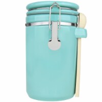 Blue Donuts Turquoise 45 Oz Ceramic Airtight Jar with Lid, Food Storage Containers for Pantry
