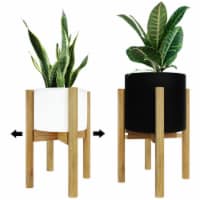 Blue Donuts Mid Century Plant Stands for Indoor Plants, Adjustable Plant Stand 8 In to 12 In