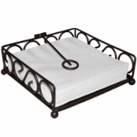 Blue Donuts Scroll Collection Bronze Flat Napkin Holder