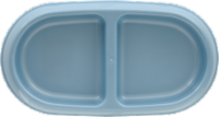 Petmate Small Oval Plastic Double Bowl Pet Food Dish Perspective: Main