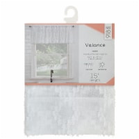 No. 918 Bobbi Geometric Semi-Sheer Valance Curtain Panel - White Perspective: Main