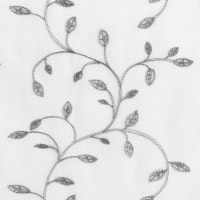 No. 918 Francine Embroidered Tier Curtain - White / Gray Perspective: Main