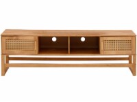 Ren Home Talo Scandinavian TV Stand with Closed Storage, Stained Brown