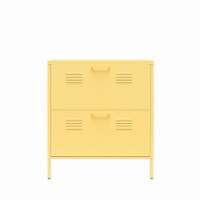 Cache 2 Door Locker Style Metal Shoe Storage Cabinet, Yellow Cache 2 Door Locker Style Metal Shoe Storage Cabinet, Yellow