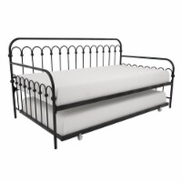 Novogratz Bright Pop Twin Metal Daybed with Roll Out Trundle in Black