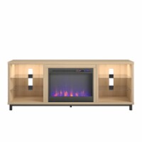 Lumina Deluxe Fireplace TV Stand for TVs up to 70 , Blonde Oak