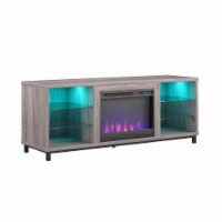 Lumina Deluxe Fireplace TV Stand for TVs up to 70 , Light Walnut