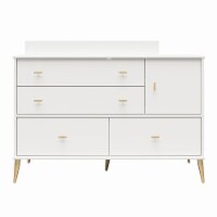Valentina 4 Drawer/ 1 Door Convertible Dresser & Changing Table, White