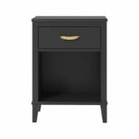 Little Seeds Monarch Hill Hawken Nightsatand with Gold Feather Drawer Pull, Black