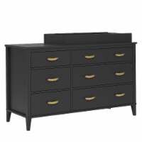 Little Seeds Monarch Hill Hawken 6 Drawer Changing Table with Gold Feather Drawer Pull, Black