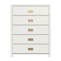 Little Seeds Monarch Hill Haven 5 Drawer Kids’ Dresser with Gold Drawer Pulls, White