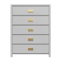 Little Seeds Monarch Hill Haven 5 Drawer Kids’ Dresser with Gold Drawer Pulls, Dove Gray