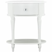 Little Seeds Rowan Valley Laren Oval 1 Drawer Nightstand with Wood Legs, White