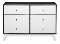 Little Seeds Rowan Valley Flint 6 Drawer Dresser, Solid Wood Angled Feet