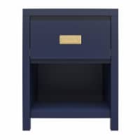 Little Seeds Monarch Hill Haven Kids’ 1 Drawer Nightstand, Navy with Gold Drawer Pull