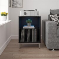 Ameriwood Home Lumina Turntable Stand in Black Oak
