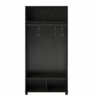 Camberly 36  Wide Mudroom Storage Cabinet, Black Oak