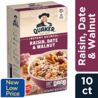Quaker Cereal Raisin Date Walnut Flavor Instant Oatmeal Breakfast