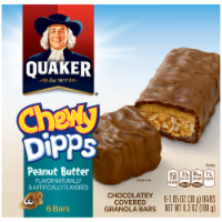 Quaker Chewy Dipps Peanut Butter Chocolate Covered Granola Bars Perspective: Main