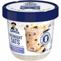 Quaker Overnight Oats Blueberry Banana & Vanilla Chilled Oatmeal Breakfast Cup Perspective: Main
