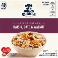 Quaker Raisin Date & Walnut Instant Oatmeal Packets Perspective: Main