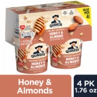 Quaker Honey & Almond Instant Oatmeal 4 - 1.76 oz Cups