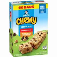 Quaker Chewy Variety Pack, Chocolate Chip & Peanut Butter Chocolate Chip (60 Ct)