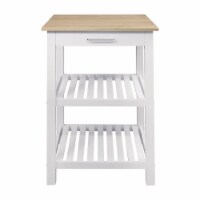 American Trails 373-01 Sunrise Kitchen Island with American Maple Top - White & Natural