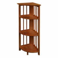 Casual Home 315-15 Wooden Mission 4 Shelf Corner Folding Bookcase, Honey Oak