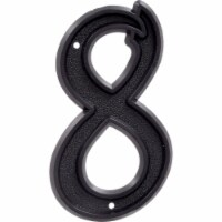 Hillman Group 844048 6 in. Matte Black Plastic House Number - 8