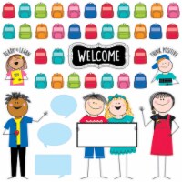 Creative Teaching Press CTP10669 All Are Welcome Bulletin Board Stickers Set for Kids, 41 Pie