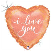 Betallic 89380 18 in. Rose Gold Love Holo Flat Foil Balloon Perspective: Main