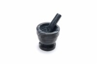 Blk Mrbl Mortar And Pestle 4In