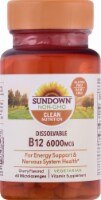 Sundown Naturals Dissolvable B12 6000 mcg Cherry Flavored Microlozenges Perspective: Main