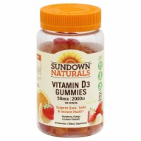 Sundown Naturals Strawberry Orange and Lemon Flavored Vitamin D3 Gummies 50mcg 90 Count Perspective: Main