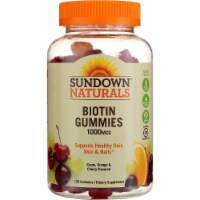 Sundown Naturals 1000mcg Biotin Grape Orange & Cherry Flavored Gummies