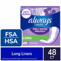 Always Anti Bunch Panty Liners Long Unscented 80 Count - Voilà Online  Groceries & Offers