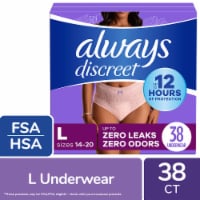 Always Discreet Adult Incontinence & Postpartum Underwear for Women Maximum Large