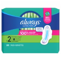 Always® Ultra Thin Pads with Wings Long Super Absorbency Size 2 Perspective: Main