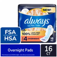 Always Maxi Pads with Wings Overnight Absorbency Size 4 Unscented, 26 count  - Ralphs