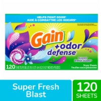 Gain + Odor Defense Super Fresh Blast Scent Dryer Sheets